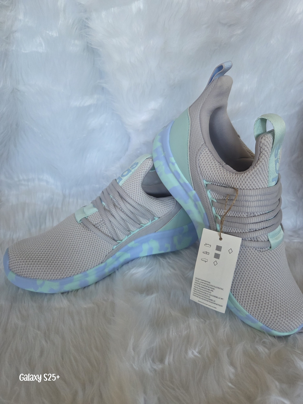 Adidas Lite Racer Adapt 7.0 K Gray Mint Sneakers Big Kids Size 6 NWT